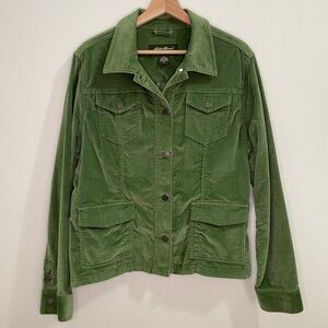 Eddie Bauer Velour Stretch Trucker Jacket - Pear Green